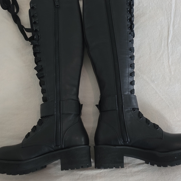 Dolls Kill Black Combat Boots with Pockets - Picture 11 of 12